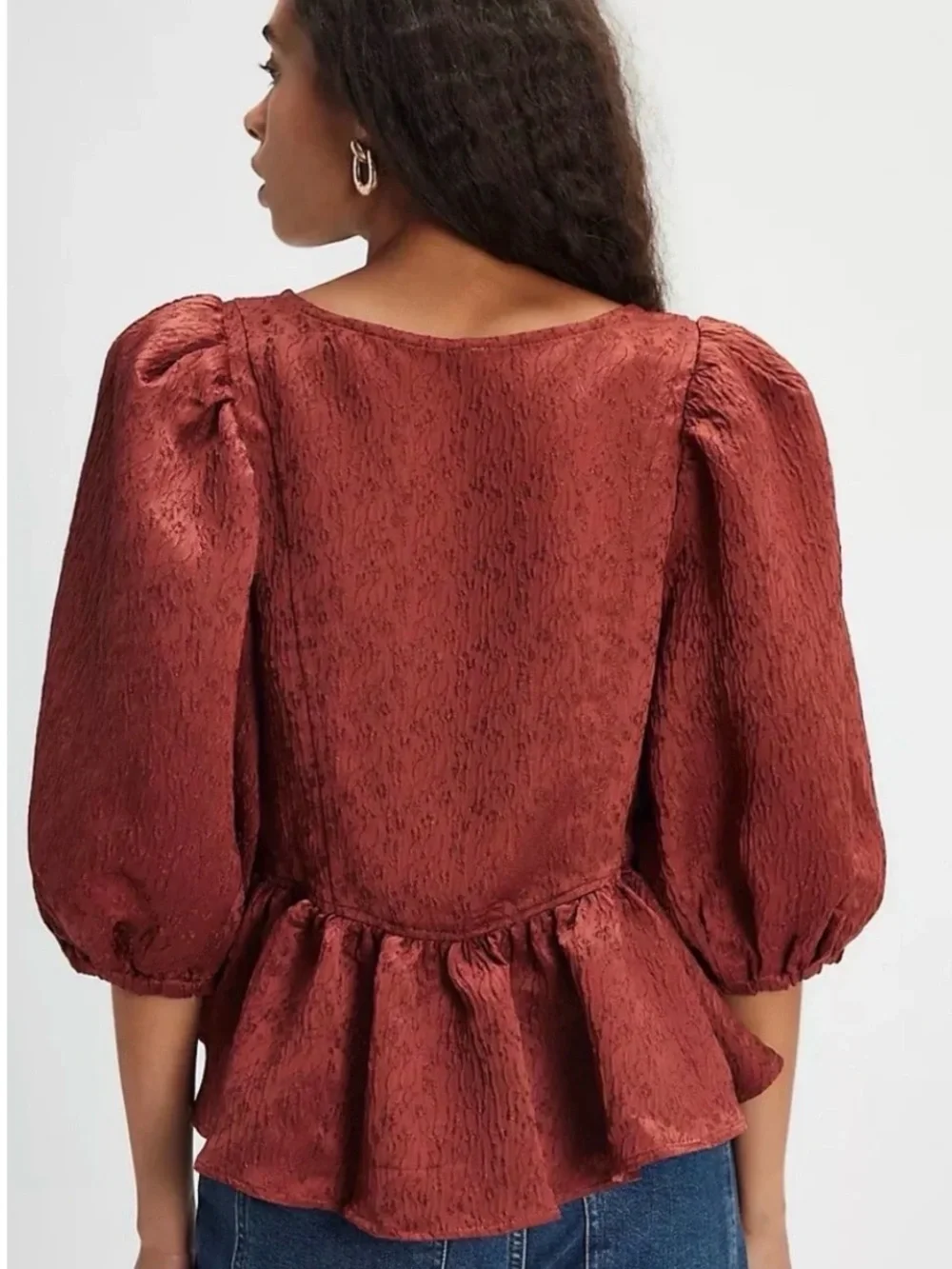 Free People $168 Women’s Pamela Bow Top in Spiced Rum